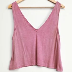 Takin' it Easy Mauve Tie-Dye Cropped Tank Top